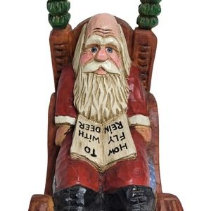 Christmas Kurt Adler Paul Bolinger Santa Claus Resin How to Fly Reindeer Figure